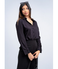 LISA LONG SLEEVE BLACK BLOUSE 