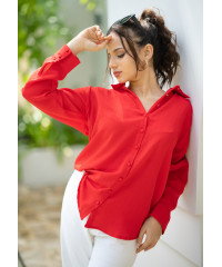 LISA RED LONG SLEEVE BLOUSE