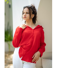 LISA RED LONG SLEEVE BLOUSE