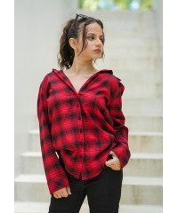 LISA RED CHECK BLOUSE