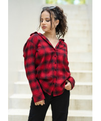 LISA RED CHECK BLOUSE