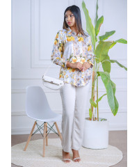 LISA ORANGE PRINTED BLOUSE