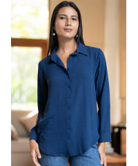 LISA LONG SLEEVE BLUE BLOUSE