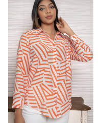 LISA ORANGE PRINTED BLOUSE