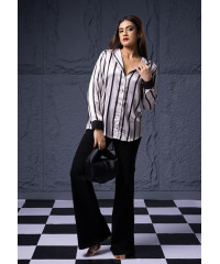 MELODY STRIPE SATIN BLOUSE