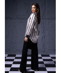 MELODY STRIPE SATIN BLOUSE