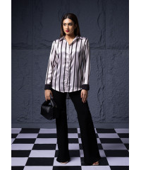 MELODY STRIPE SATIN BLOUSE
