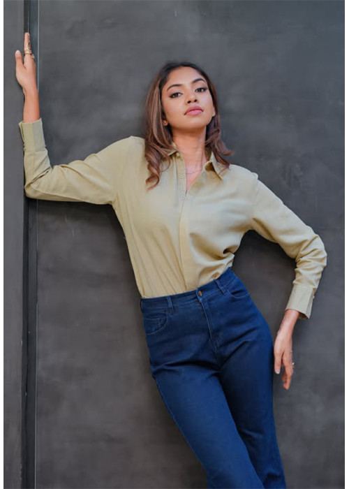 LIYA GREEN WORK WEAR BLOUSE