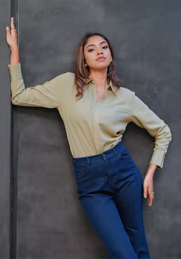 LIYA GREEN WORK WEAR BLOUSE