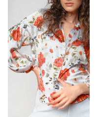 WENDY LAPEL COLLER FLORAL BLOUSE