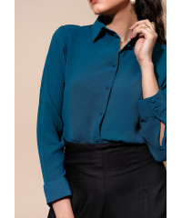 LISA L GREEN LONG SLEEVE BLOUSE 