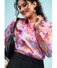 LIA PINK FLORAL SHIRT BLOUSE