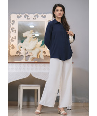 RIYANA OFFICE WEAR NAVY SHIRT