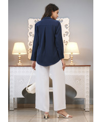 RIYANA OFFICE WEAR NAVY SHIRT