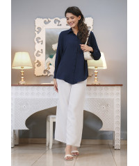 RIYANA OFFICE WEAR NAVY SHIRT
