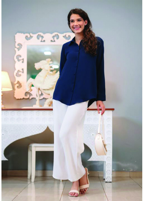 RIYANA OFFICE WEAR NAVY SHIRT