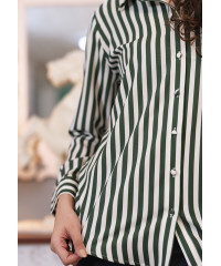 XENA GREEN STRIPE SHIRT
