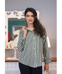 XENA GREEN STRIPE SHIRT