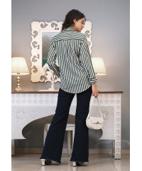 XENA GREEN STRIPE SHIRT