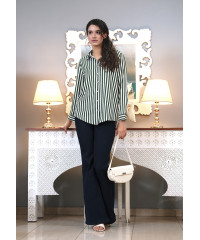 XENA GREEN STRIPE SHIRT