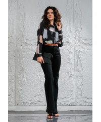 SHOPHIA BLACK/WHITE  BLOUSE