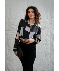 SHOPHIA BLACK/WHITE  BLOUSE