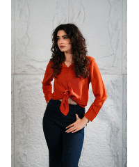 SIENNA ORANGE LONG SLEEVE BLOUSE 