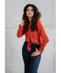 SIENNA ORANGE LONG SLEEVE BLOUSE 