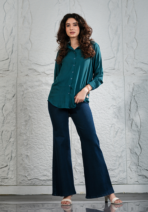 SIENNA GREEN LONG SLEEVE BLOUSE Nilsonline