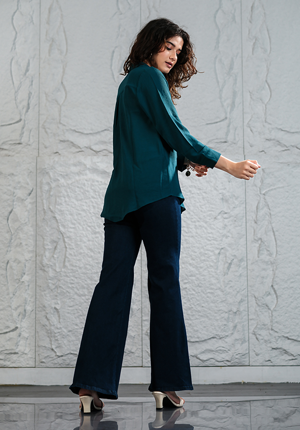 SIENNA GREEN LONG SLEEVE BLOUSE Nilsonline