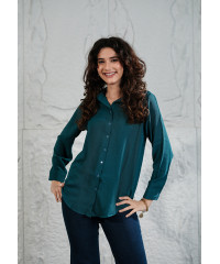 SIENNA GREEN LONG SLEEVE BLOUSE