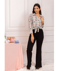 LISA LONG SLEEVE PRINTED BLOUSE