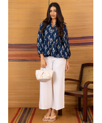 BLUE AURA BISHOP SLEEVE TOP