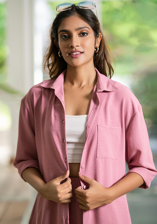 NOVA PINK BAGGY SHIRT 