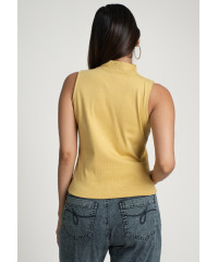 JIANNA HIGH NECK SLEEVELESS YELLOW TEE 