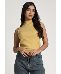 JIANNA HIGH NECK SLEEVELESS YELLOW TEE 