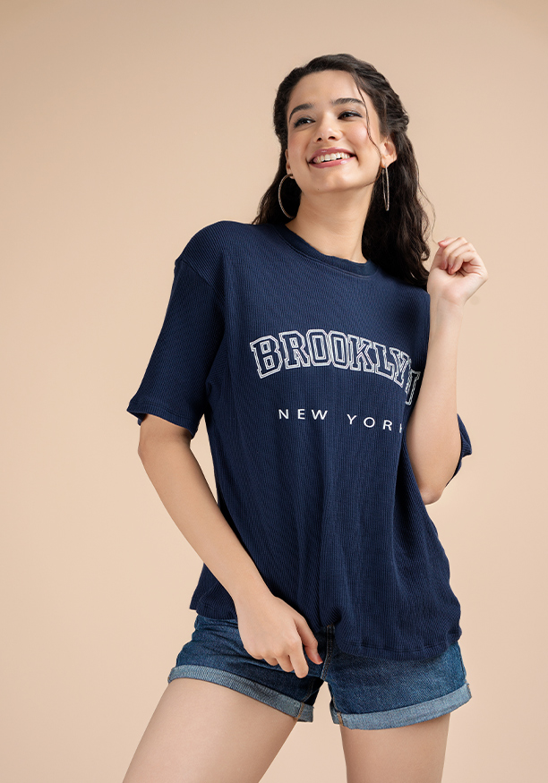 BROOKLYN BLUE BAGGY TEE 