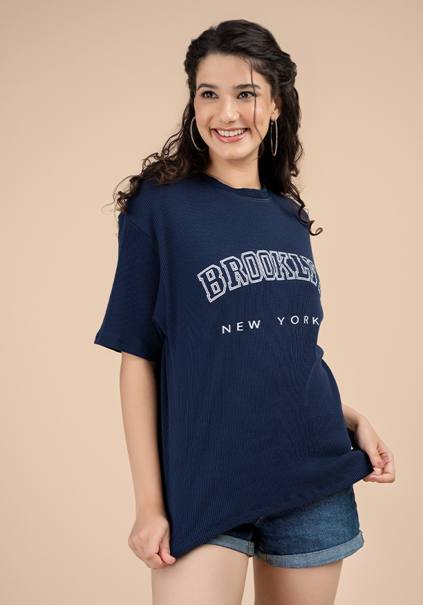 BROOKLYN BLUE BAGGY TEE 