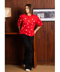 HEART PRINTED BAGGY T SHIRT HEART PRINTED BAGGY T SHIRT