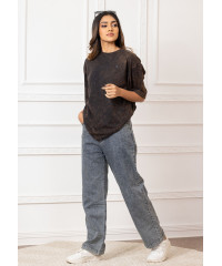 BROWN JADE ACID WASH BAGGY TEE