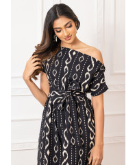 BLACK COLD SHOULDER JUMPSUIT