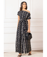 BLACK COLD SHOULDER JUMPSUIT