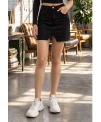 BLACK DENIM SKIRT