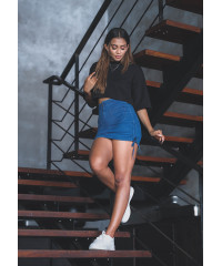 SIDE TIE BLUE SKIRT