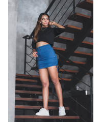 SIDE TIE BLUE SKIRT