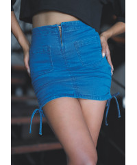SIDE TIE BLUE SKIRT