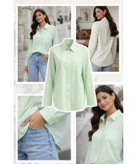 ELODIE LONG SLEEVE STRIPE GREEN SHIRT 