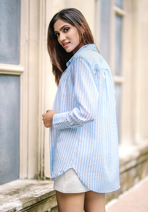 VALENTINA BLUE STRIPE SHIRT 