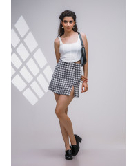 NOVA BLACK AND WHITE CHECK SKIRT