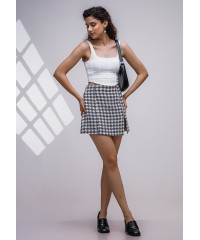 NOVA BLACK AND WHITE CHECK SKIRT